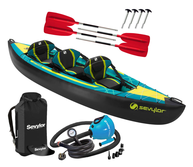 Sevylor Ottawa (2021) 3-person Inflatable Kayak (2+1) with paddles and pump