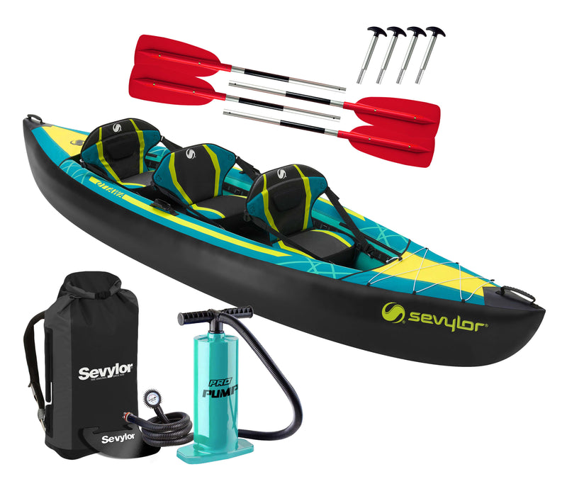 Sevylor Ottawa (2021) 3-person Inflatable Kayak (2+1) with paddles and pump